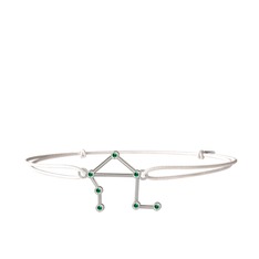 Yeşil kuvars 14 ayar beyaz altın bileklik