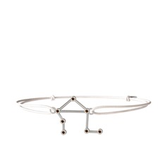 Dumanlı kuvars 14 ayar beyaz altın bileklik