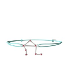 Libra Bileklik - Rodolit garnet 8 ayar beyaz altın bileklik #18xop18