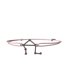 Libra Bileklik - Rodolit garnet 925 ayar siyah rodyum kaplama gümüş bileklik #1eiz4et