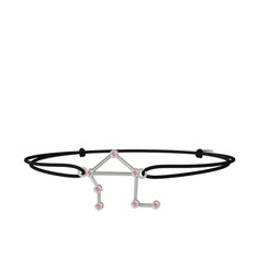 Libra Bileklik - Pembe kuvars 8 ayar beyaz altın bileklik #1garu9a