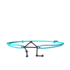 Libra Bileklik - Lab safir 925 ayar siyah rodyum kaplama gümüş bileklik #1i46v8