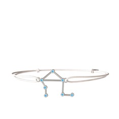 Akuamarin 14 ayar beyaz altın bileklik