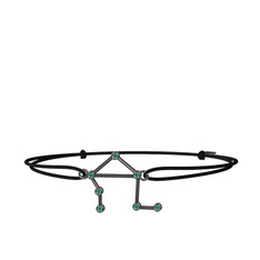 Kök zümrüt 925 ayar siyah rodyum kaplama gümüş bileklik