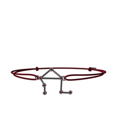 Libra Bileklik - Kök yakut 925 ayar siyah rodyum kaplama gümüş bileklik #1nr4rap