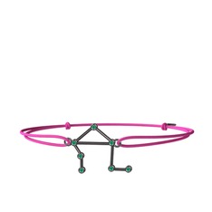 Libra Bileklik - Kök zümrüt 925 ayar siyah rodyum kaplama gümüş bileklik #1rnj353