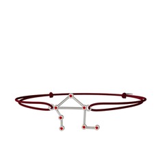 Garnet 14 ayar beyaz altın bileklik