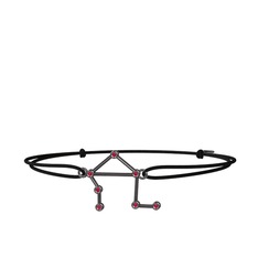 Libra Bileklik - Rodolit garnet 925 ayar siyah rodyum kaplama gümüş bileklik #2iiarh