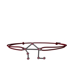 Libra Bileklik - Rodolit garnet 925 ayar siyah rodyum kaplama gümüş bileklik #4emnzx