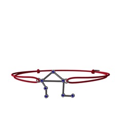 Libra Bileklik - Lab safir 925 ayar siyah rodyum kaplama gümüş bileklik #59jhdp