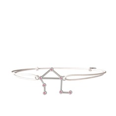 Libra Bileklik - Pembe kuvars 925 ayar gümüş bileklik #5cfaju