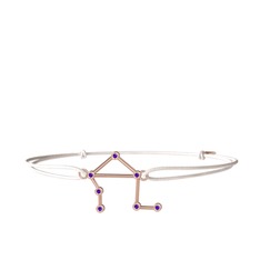 Ametist 925 ayar rose altın kaplama gümüş bileklik