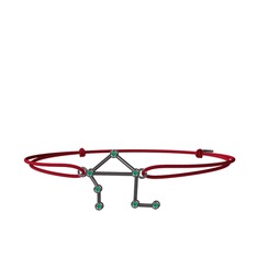 Libra Bileklik - Kök zümrüt 925 ayar siyah rodyum kaplama gümüş bileklik #c82j34