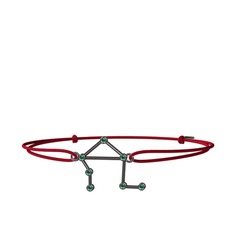 Libra Bileklik - Yeşil kuvars 925 ayar siyah rodyum kaplama gümüş bileklik #czm7ev