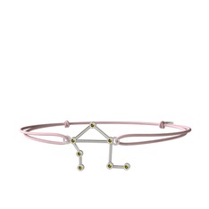 Libra Bileklik - Peridot 8 ayar beyaz altın bileklik #fkrb2t