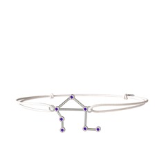 Ametist 14 ayar beyaz altın bileklik