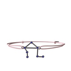 Lab safir 925 ayar siyah rodyum kaplama gümüş bileklik