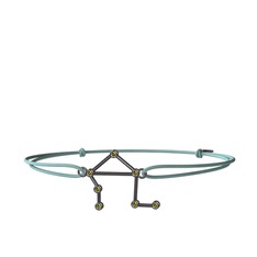 Libra Bileklik - Peridot 925 ayar siyah rodyum kaplama gümüş bileklik #vtgvcm