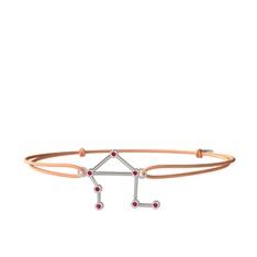 Libra Bileklik - Rodolit garnet 14 ayar beyaz altın bileklik #wfgr05