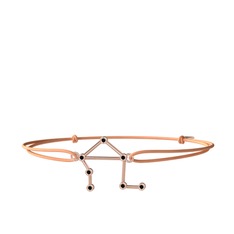 Libra Bileklik - Siyah zirkon 8 ayar rose altın bileklik #xz6lrw