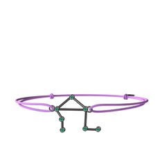 Libra Bileklik - Kök zümrüt 925 ayar siyah rodyum kaplama gümüş bileklik #z2nhkt