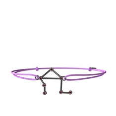 Libra Bileklik - Kök yakut 925 ayar siyah rodyum kaplama gümüş bileklik #zh7puo