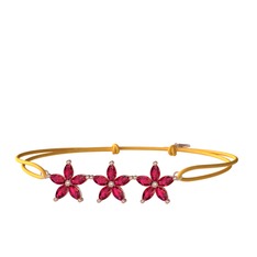 Markiz Yasemin Çiçeği Bileklik - Rodolit garnet 18 ayar rose altın bileklik #118pssj