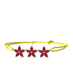 Markiz Yasemin Çiçeği Bileklik - Garnet 14 ayar beyaz altın bileklik #11hjr3v