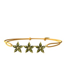 Markiz Yasemin Çiçeği Bileklik - Peridot 18 ayar altın bileklik #11na33y
