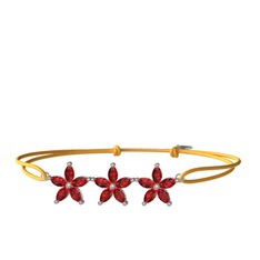 Markiz Yasemin Çiçeği Bileklik - Garnet 8 ayar beyaz altın bileklik #12bjlfq