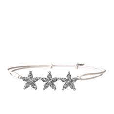 Markiz Yasemin Çiçeği Bileklik - Swarovski 8 ayar beyaz altın bileklik #131ba9j