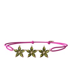 Peridot 14 ayar rose altın bileklik