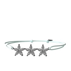 Markiz Yasemin Çiçeği Bileklik - Swarovski 925 ayar siyah rodyum kaplama gümüş bileklik #15kfp29