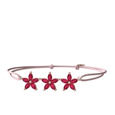 Markiz Yasemin Çiçeği Bileklik - Rodolit garnet 14 ayar rose altın bileklik #15tiako