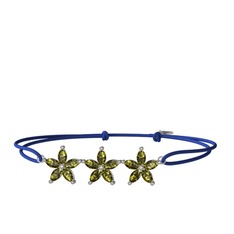 Markiz Yasemin Çiçeği Bileklik - Peridot 18 ayar beyaz altın bileklik #16xa3eb