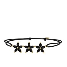 Markiz Yasemin Çiçeği Bileklik - Siyah zirkon 8 ayar altın bileklik #1773okl