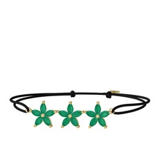 Markiz Yasemin Çiçeği Bileklik - Kök zümrüt 925 ayar altın kaplama gümüş bileklik #1abj0y5