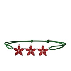 Garnet 18 ayar beyaz altın bileklik