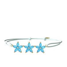 Markiz Yasemin Çiçeği Bileklik - Akuamarin 925 ayar altın kaplama gümüş bileklik #1jkkogh