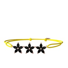 Markiz Yasemin Çiçeği Bileklik - Siyah zirkon 18 ayar rose altın bileklik #1q8ors
