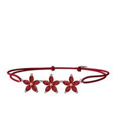 Garnet 18 ayar beyaz altın bileklik