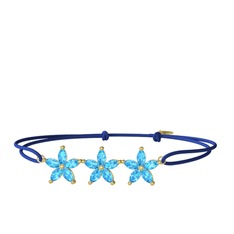 Markiz Yasemin Çiçeği Bileklik - Akuamarin 14 ayar altın bileklik #1qx744r