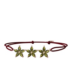 Markiz Yasemin Çiçeği Bileklik - Peridot 14 ayar rose altın bileklik #1qxqg84