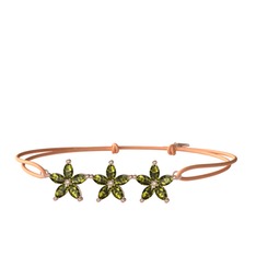 Peridot 14 ayar rose altın bileklik