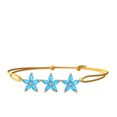 Markiz Yasemin Çiçeği Bileklik - Akuamarin 18 ayar altın bileklik #1ry2ibh