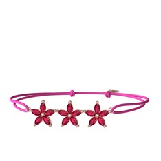 Markiz Yasemin Çiçeği Bileklik - Rodolit garnet 18 ayar rose altın bileklik #1ue5bkd
