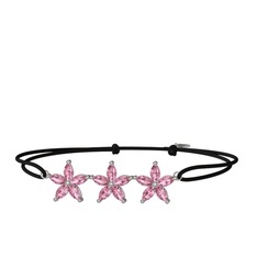 Markiz Yasemin Çiçeği Bileklik - Pembe kuvars 18 ayar beyaz altın bileklik #1urrygn