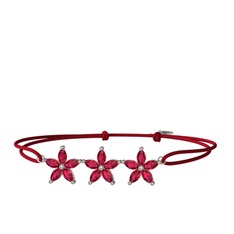 Markiz Yasemin Çiçeği Bileklik - Rodolit garnet 14 ayar beyaz altın bileklik #1w01a9k