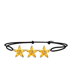 Markiz Yasemin Çiçeği Bileklik - Sitrin 18 ayar beyaz altın bileklik #1wdo283