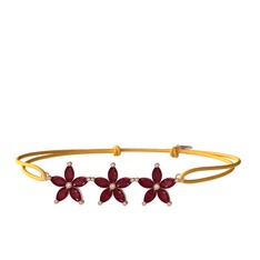 Markiz Yasemin Çiçeği Bileklik - Kök yakut 8 ayar rose altın bileklik #1wr1y80